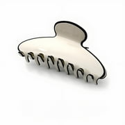 Faronze 1pc White claw clip, black edges, Acetic Acid Non-SlipHair Clips, Cute Middle Hair Clips for Women