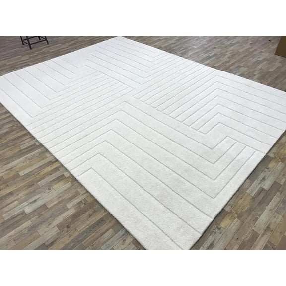 White color High low pile 14 mm thickness Beautiful Higher Quality Living Room Bedroom office Kitchen Rectangle Stripe Design