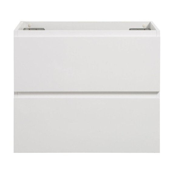 White color wall mount bathroom vanity without basin pre - assembled 20% more storage double drawers