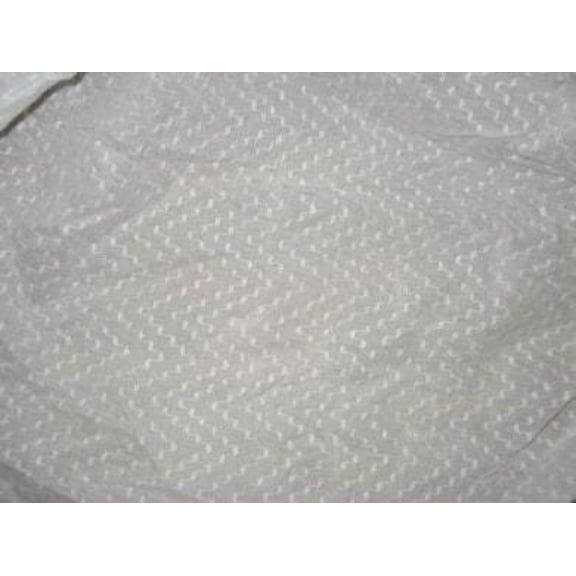 White cotton organdy fabric leno dobby curvy zigzag design 44quot; wide