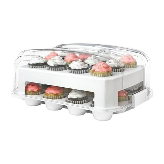 Top Shelf Elements White Cupcake Carrier Transports 24 Standard Size Cupcakes