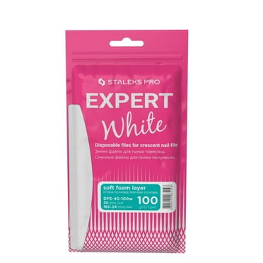 White disposable files for crescent nail file (soft base) EXPERT 40 (30 pcs) -DFE-40