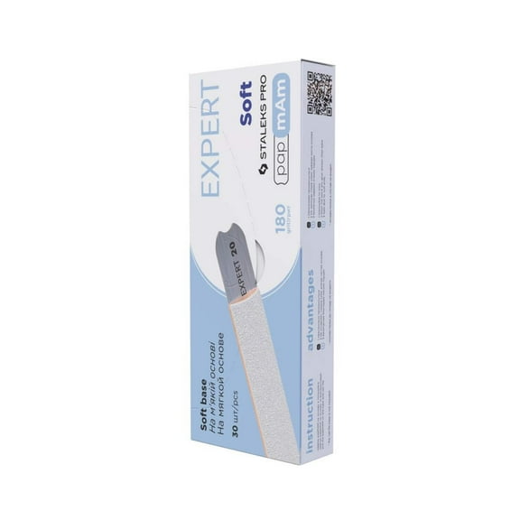 White disposable papmAm files for straight nail file (soft base) EXPERT 20 -DFCE-20