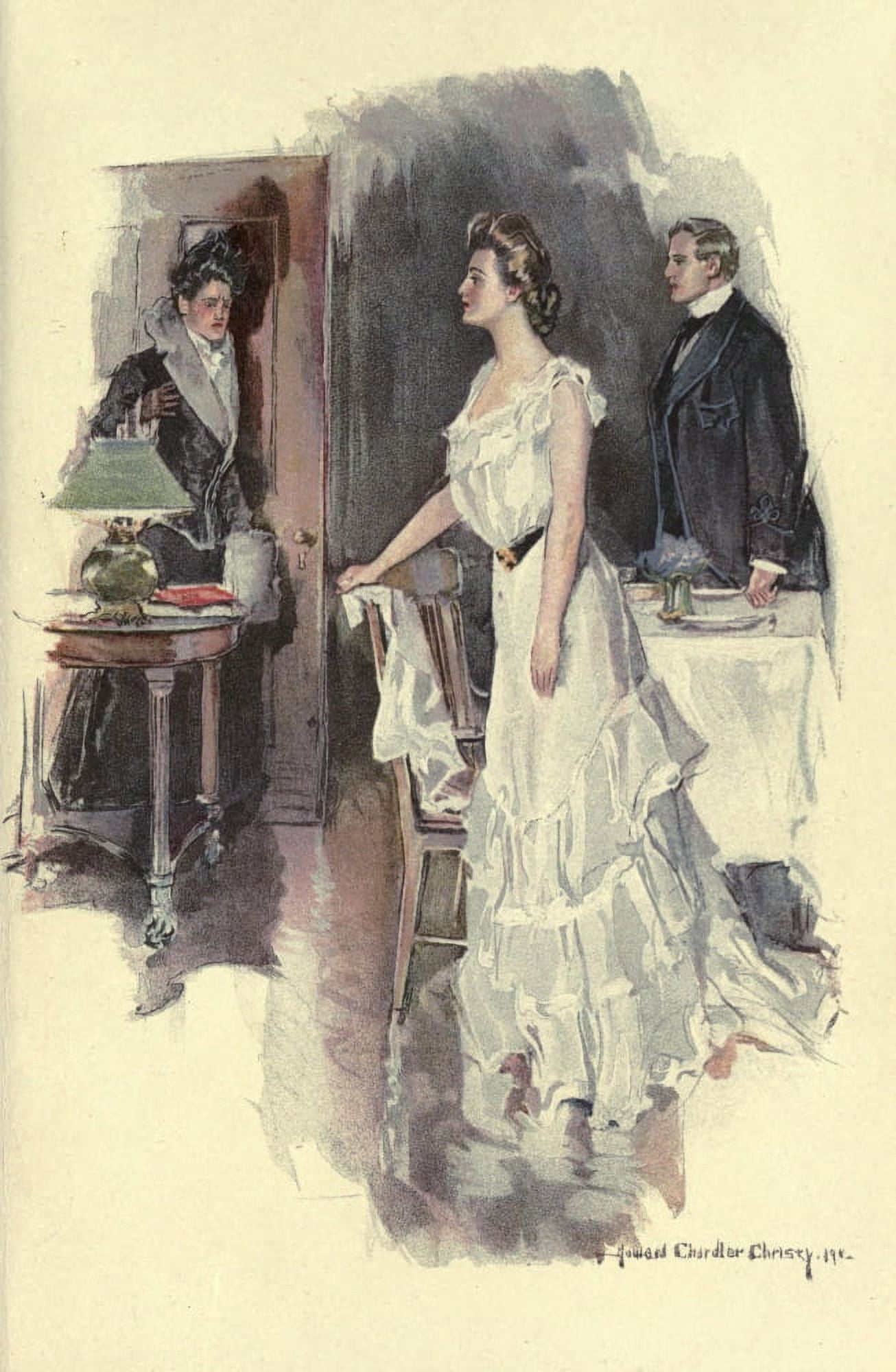 White dress Canvas Art - Howard Chandler Christy (18 x 24)