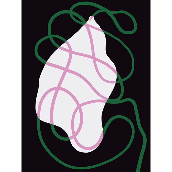 White fabric and green strings Poster Print - Dean Little (24 x 32)