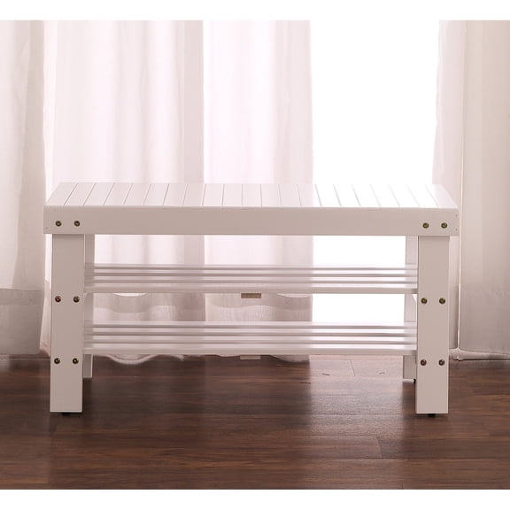 White-finished, solid wood material | Perfect for organizing shoes at home | Sturdy build for long-lasting use