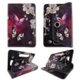 thumbnail image 1 of White flower butterfly folio tablet Case for Acer Iconia Tab 8 inch android tablet cases 8 inch  Slim fit standing protective rotating universal PU leather standing cover, 1 of 2