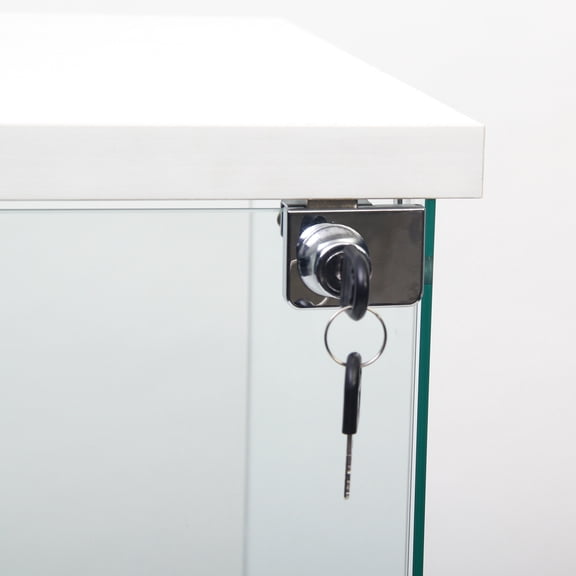 White glass display cabinet | Suitable for storing photos and books in living areas | Offer reliable protection and large storage space