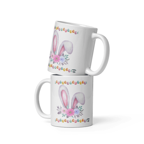White glossy mug -Bunny Ears (11 oz)