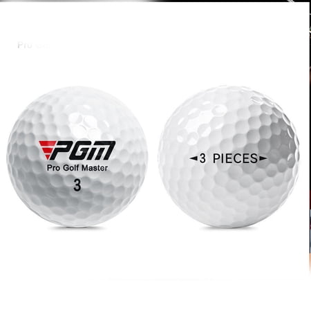 White golf ball with logo weight 44g, hardness 80 Q002, three-layer game ball (3PACK white)