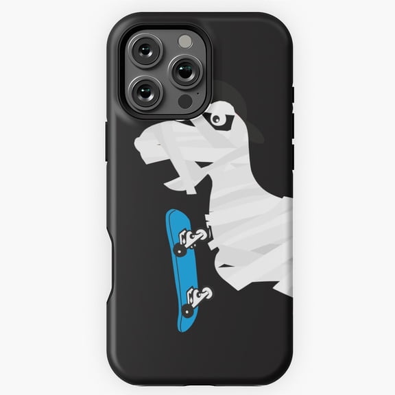 White gray Halloween mummy wrapped dinosaur Phone Case for iPhone 16 15 14 13 12 11 Pro Max M5903817