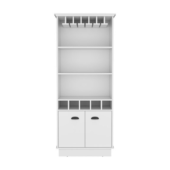 White - hued - Glass Rack for Glassware - Living Room Bar Use - Durable and Reliable Bar Cabinet
