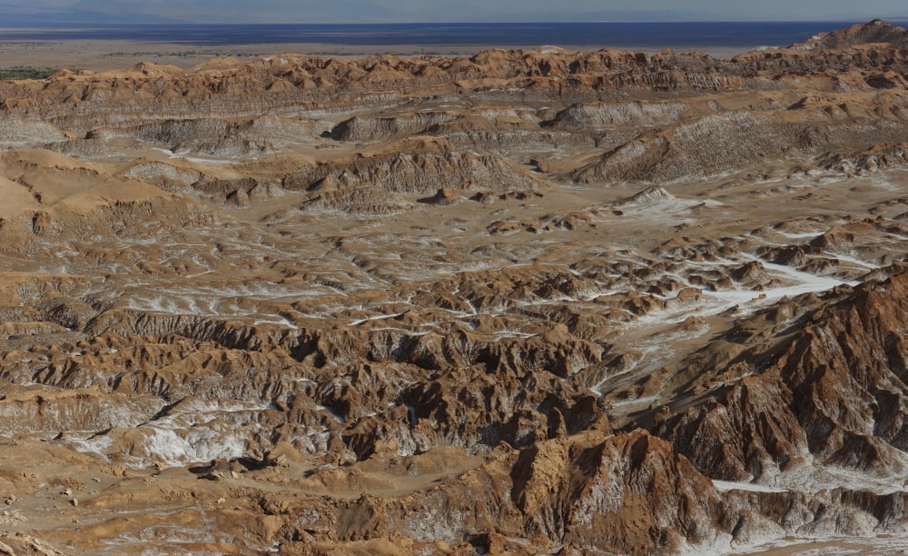 White is leeched out salts Valle Del Muerte Los Flamencos National Reserve San Pedro de Atacama Antofagasta Region Chile Canvas Art - Panoramic Images (20 x 12)