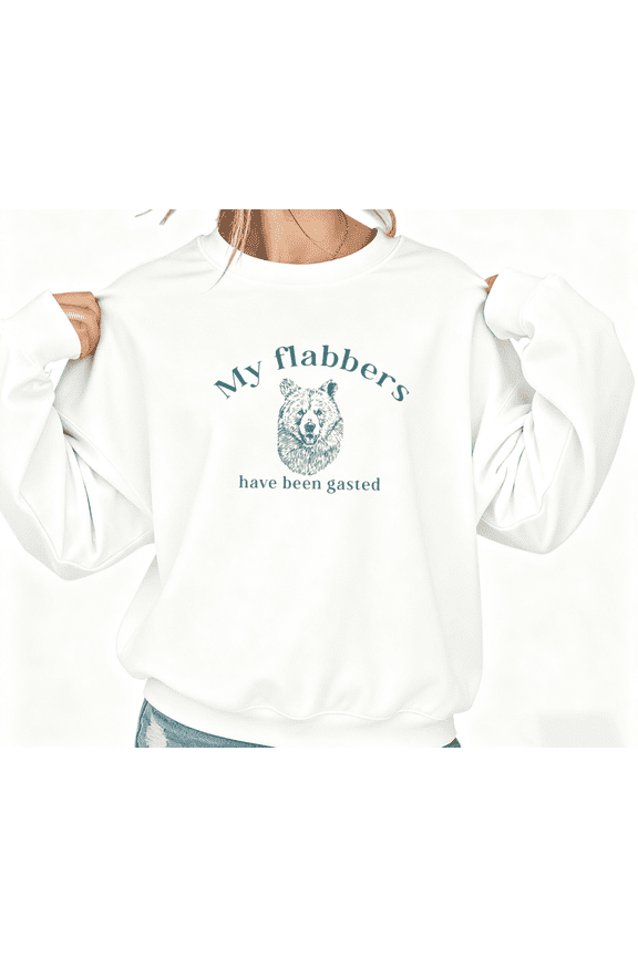 White light social meme style outing sweatshirt featuring bear head and slang slogan design interesting and conversational in sizes S-3XL Tops