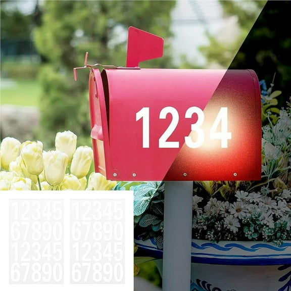 White mailbox numbers,Glow in dark mailbox sticker Car Sticker Outdoor&Indoor White Reflective Mailbox Numbers Stickers For Outside Address 0 9 Numbers For Houses Adhesive Number Stickers