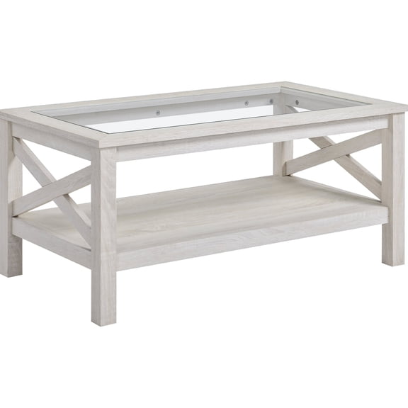 White oak coffee table with X - frame / Adapt to various room layouts