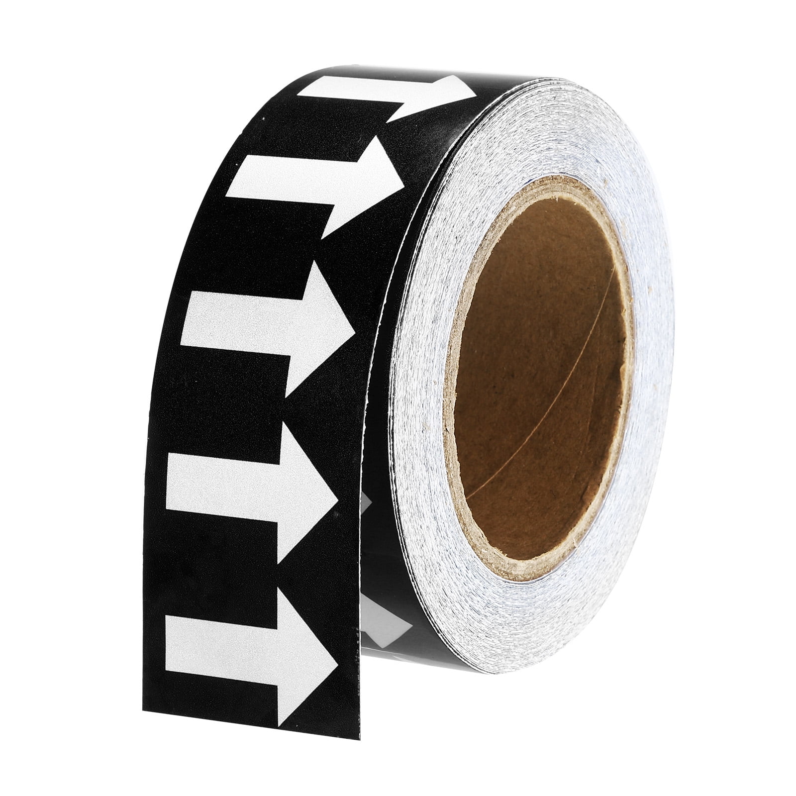 White on Black Color Arrow Tape Vinyl Stickers Arrow Labels 50mm/1