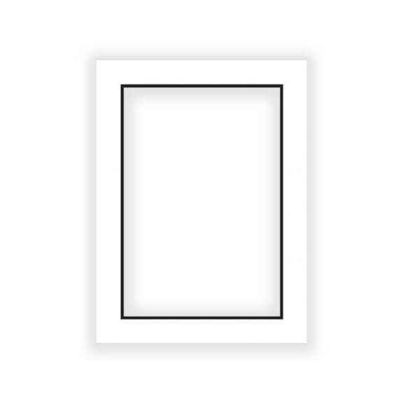 White on Black Double Photo Mat 10x12 for 8x10 Photos - Fits 10x12 Frame