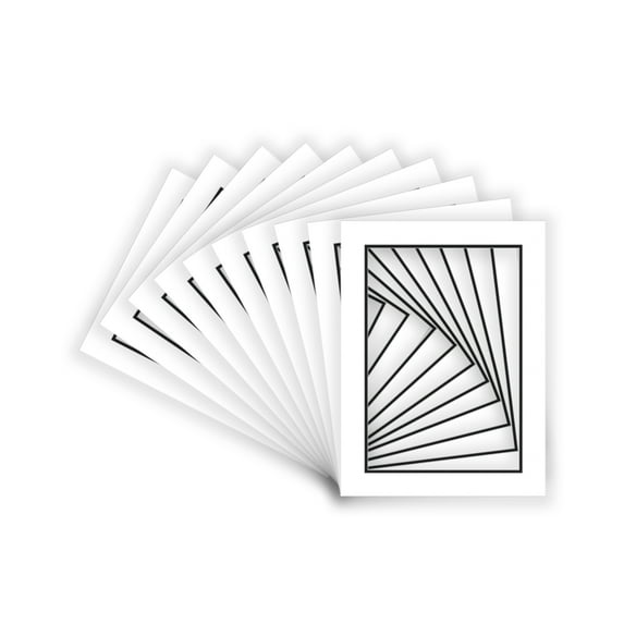 White on Black Double Photo Mat 11x17 for 8.5x11 Certificates - Fits 11x17 Frame
