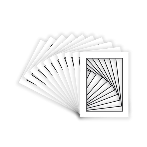 White on Black Double Photo Mat 11x17 for 8.5x11 Certificates - Fits 11x17 Frame