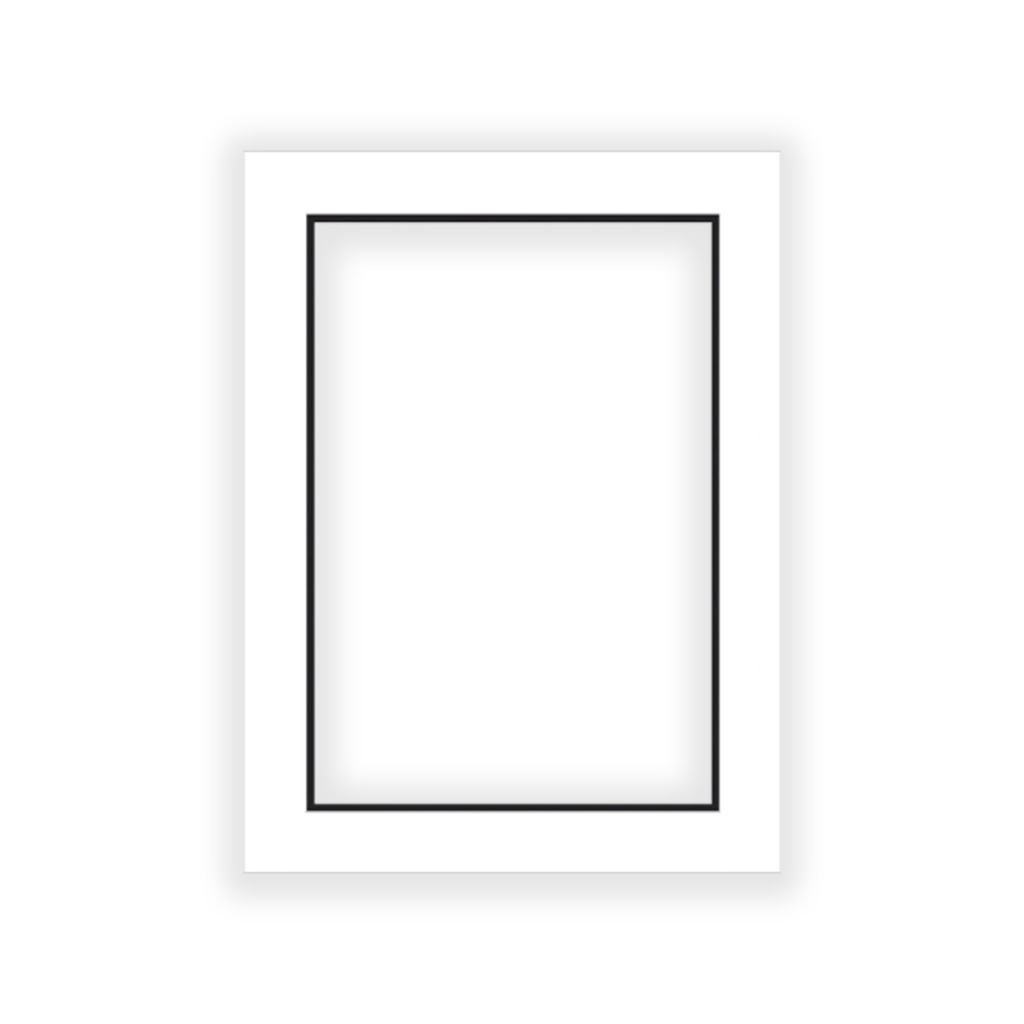 White on Black Double Photo Mat 11x17 for 8.5x11 Certificates Fits