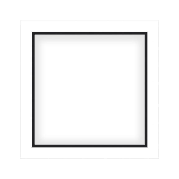 White on Black Double Photo Mat 16x16 for 12x12 Photos - Fits 16x16 Frame