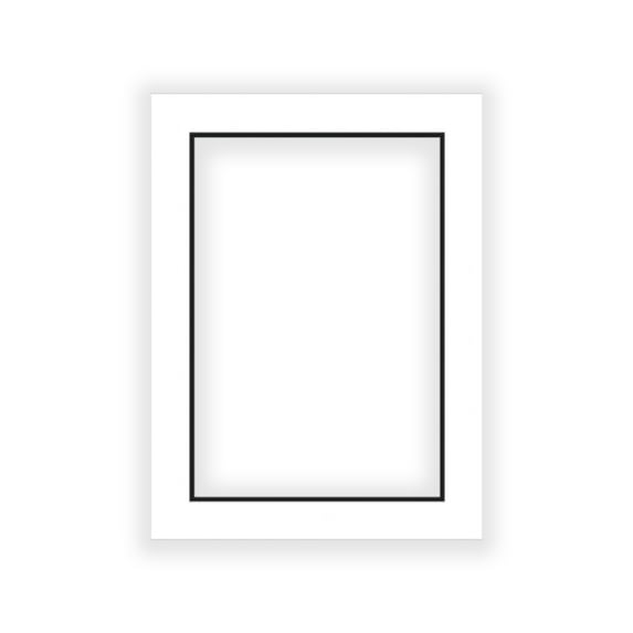 White on Black Double Photo Mat 16x20 for 8x10 Photos - Fits 16x20 Frame