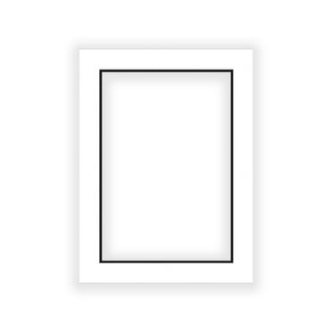White on Black Double Photo Mat 18x24 for 13x19 Photos - Fits 18x24 Frame