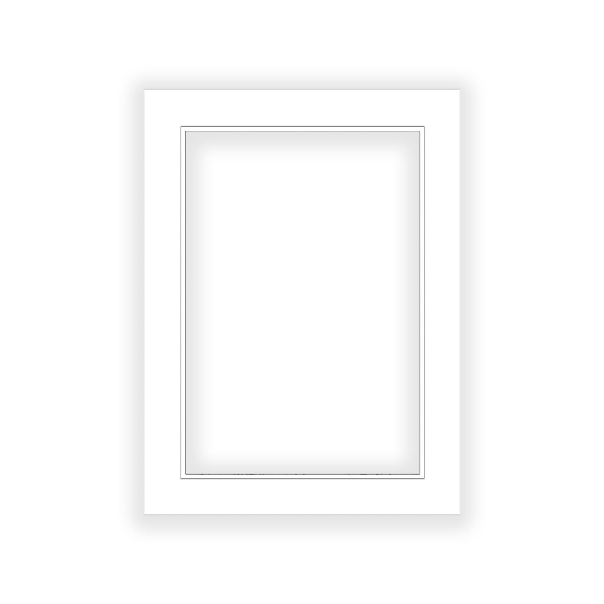 White on White Double Photo Mat 11x17 for 8.5x11 Certificates Fits