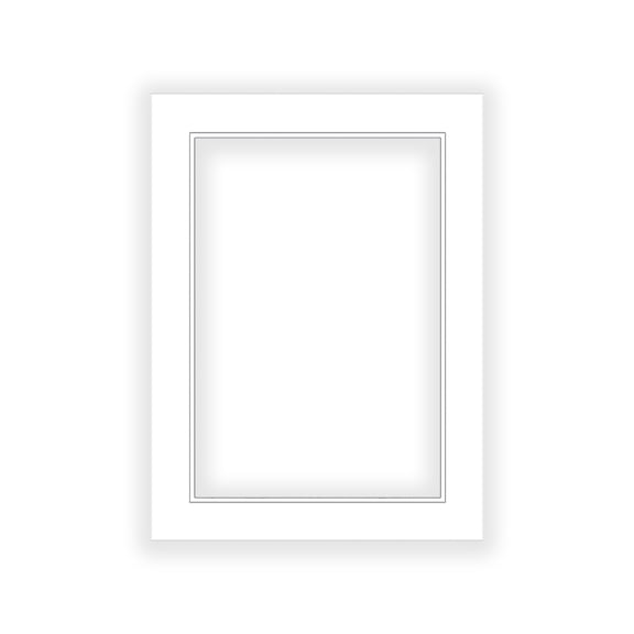 White on White Double Photo Mat 5x7 for 4x6 Photos - Fits 5x7 Frame