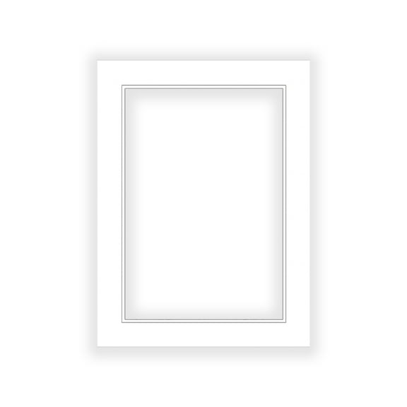 White on White Double Photo Mat 8x10 for 5x7 Photos - Fits 8x10 Frame