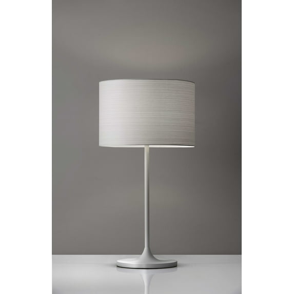 White on White Metal Table Lamp