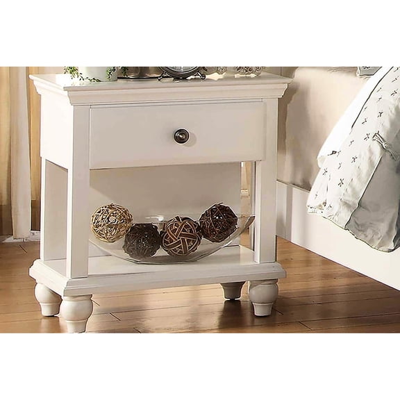 White particle board - Open shelf storage - Bedroom use - Adds modern aesthetic to your bedside