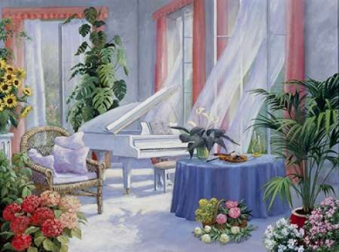 White piano Canvas Art - Peter Motz (18 x 24)