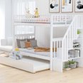 thumbnail image 1 of White pine twin over twin bunk bed | Solid wood construction, support up to 300lb per bed, 1 of 2