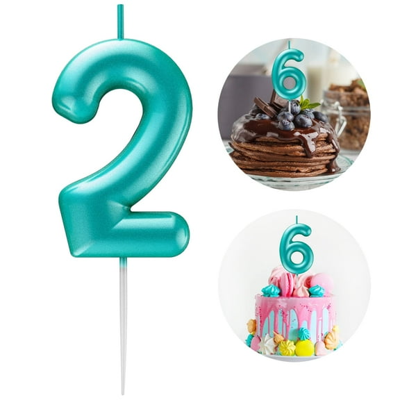Blue number 2 candle, 2 birthday candle, Birthday Number Candles are suitable for digital candle cake topper decorations for weddings, anniversaries and birthday celebrations.