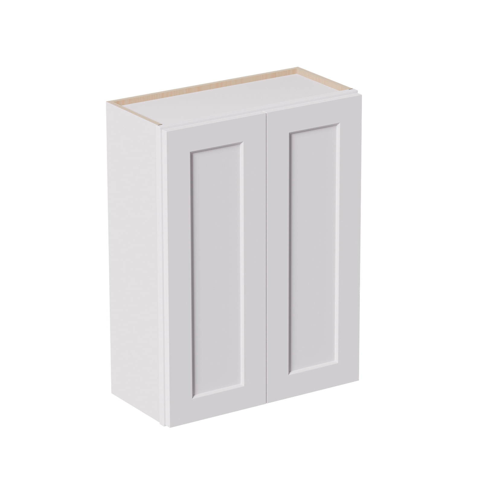 White shaker Solid Wood Double Doors Wall Cabinet 2 Doors and 2 Shelves for Kitchen Storage, Bathroom Storage, Laundry,Adjustable Shelves Ready to Assemble(27"W×12"D×36"H)