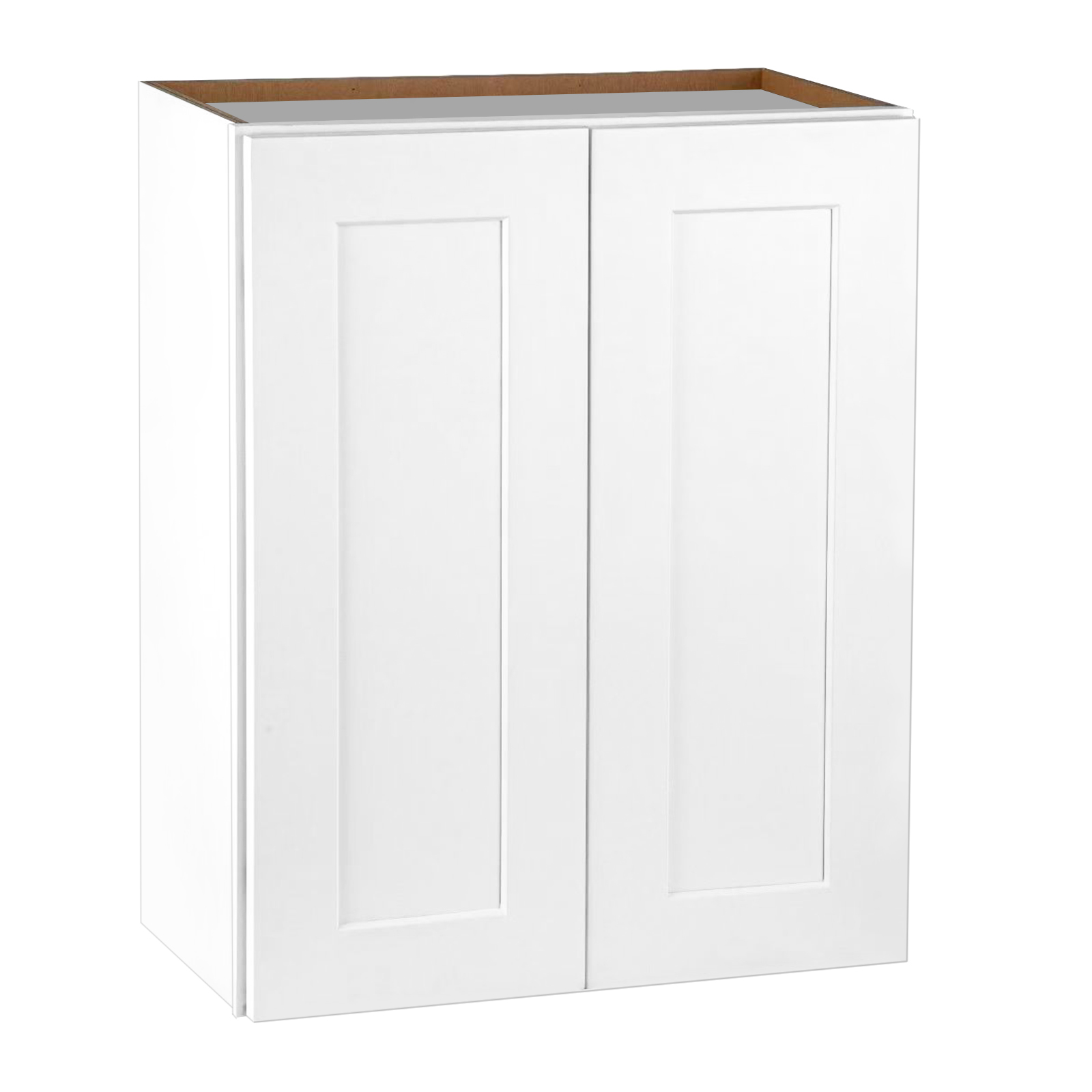 White shaker Solid Wood Double Doors Wall Cabinet 2 Doors and 3 Shelves ...