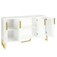 thumbnail image 1 of White sideboard with gold metal legs and marble - sticker tabletop for light luxury kitchen look, 1 of 7