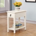 thumbnail image 1 of White solid - wood rectangular accent table with drawer and shelf, offering storage for keys and remotes in living areas, convenient to transport and store, 1 of 2