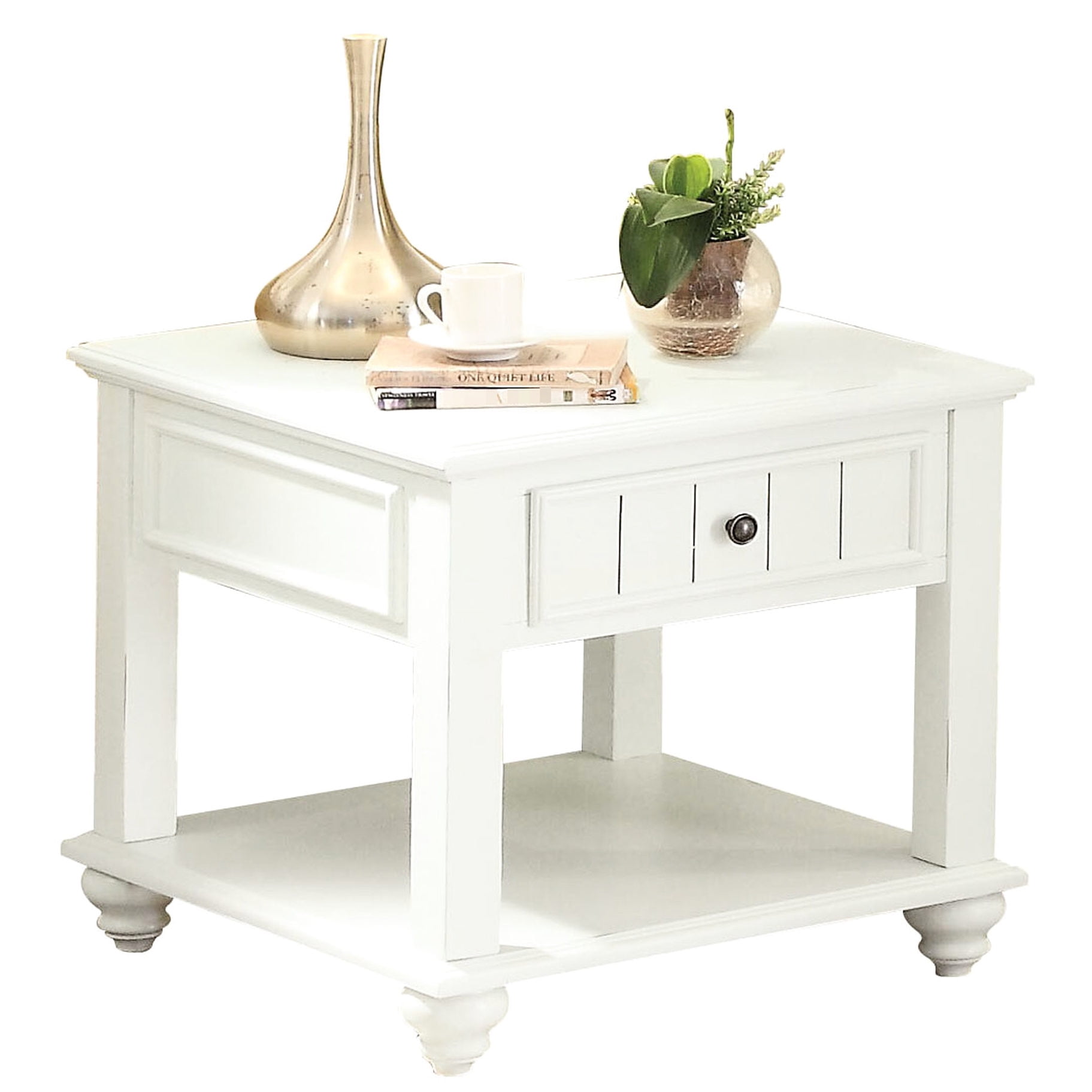 White table with storage - Classic design with legs - Beautifies living ...