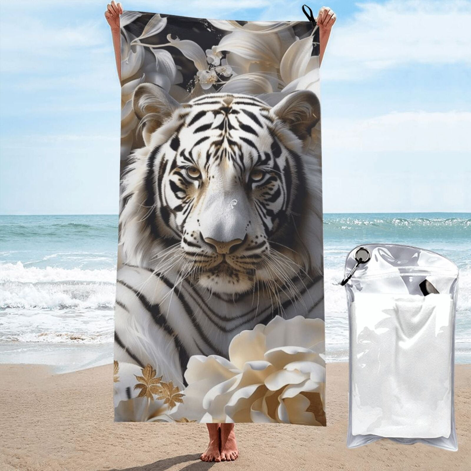 White tiger in flower