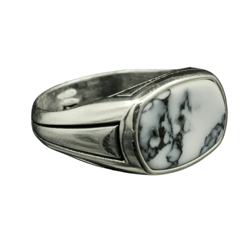 White turquoise ring, Rings For men's Statement ring Silver Ring Handmade 925K Sterling Silver White Gemstone Ring Gift For Graduation ||Ali Baba Jewellery