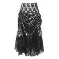 thumbnail image 1 of White w/Black Lace Overlay Ruched Bustle Skirt, 1 of 3