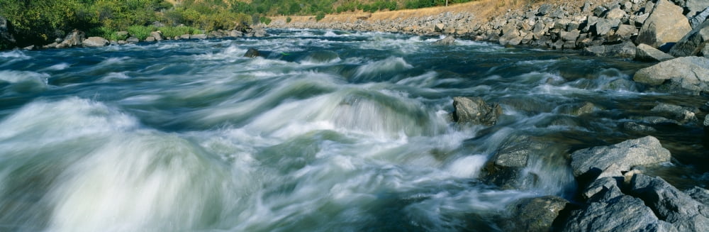 White water on Payette River in Nez Perce Indian country Idaho Canvas Art - Panoramic Images (27 x 9)