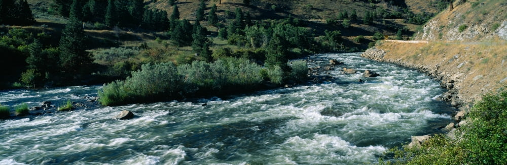White water on Payette River in Nez Perce Indian country Idaho Canvas Art - Panoramic Images (27 x 9)