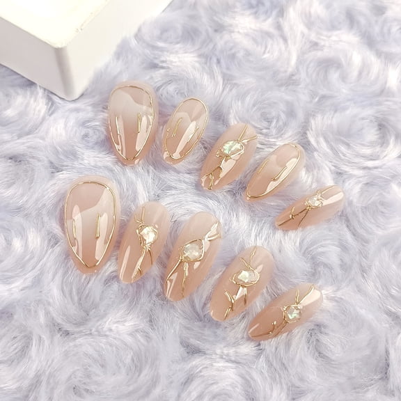 White waves gradually change nail patch, wearable phototherapy nail film 10 pieces sub-code hand-worn nail film