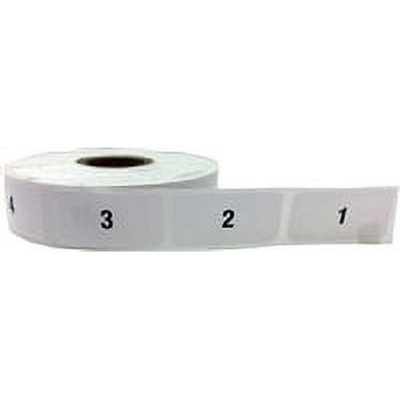 White with Black 1 - 1000 Consecutive Number Stickers, 3/4 Inch x 1 1/2 Inch Wide, 1 Label per Number, 1000 Total Labels