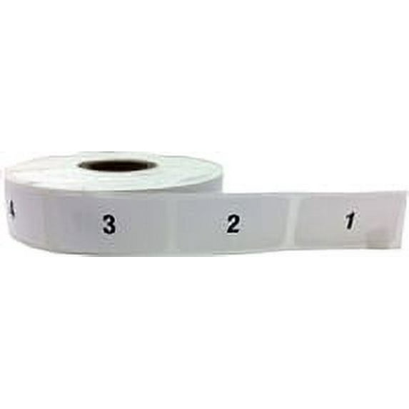 White with Black 1 - 1000 Consecutive Number Stickers, 3/4 Inch x 1 1/2 Inch Wide, 1 Label per Number, 1000 Total Labels