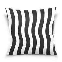 White with Black Line Stripe Throw Pillow Covers Couch Pillowcases Decor for Bed Sofa 16" x 16"